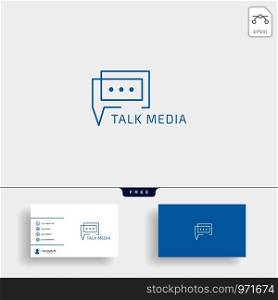 Chat, Message, speech, Conversation logo template vector illustration with business card design - vector. Chat, Message, speech, Conversation logo template with business card