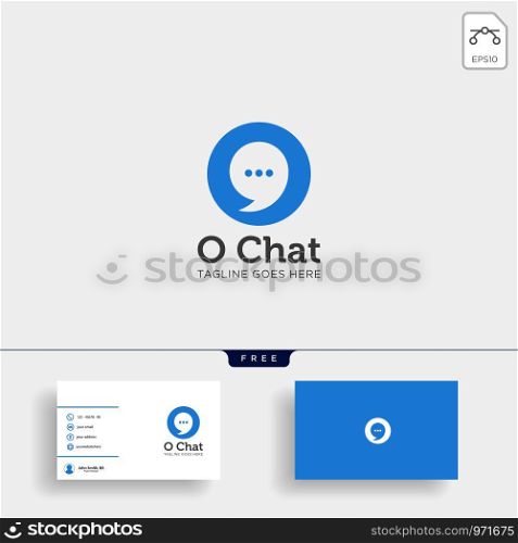 Chat, Message, speech, Conversation logo template vector illustration with business card design - vector. Chat, Message, speech, Conversation logo template with business card