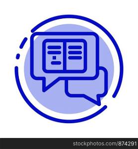 Chat, Messages, Popup, Sms Blue Dotted Line Line Icon