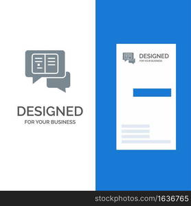 Chat, Messages, Popup, Sms Grey Logo Design and Business Card Template