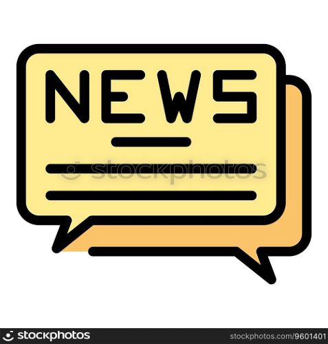 Chat news icon outline vector. Studio camera. Show room color flat. Chat news icon vector flat