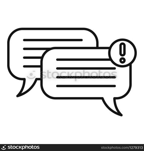 Chat notification icon. Outline chat notification vector icon for web design isolated on white background. Chat notification icon, outline style