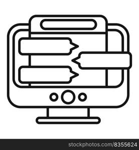 Chat online icon outline vector. Business forum. Virtual group. Chat online icon outline vector. Business forum