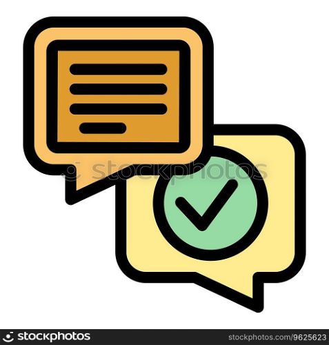 Chat online warranty icon outline vector. Card security. Quality document color flat. Chat online warranty icon vector flat