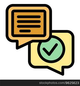 Chat online warranty icon outline vector. Card security. Quality document color flat. Chat online warranty icon vector flat