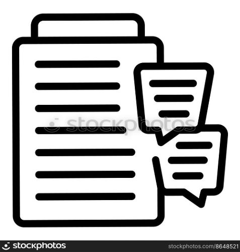 Chat paper business icon outline vector. People solution. Lamp people. Chat paper business icon outline vector. People solution