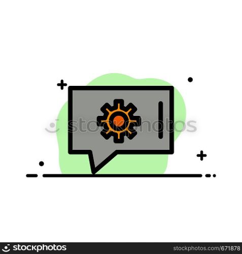 Chat Preferences, Chat Setting, Chat Support Business Flat Line Filled Icon Vector Banner Template