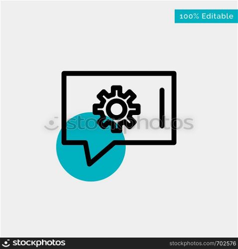 Chat Preferences, Chat Setting, Chat Support turquoise highlight circle point Vector icon