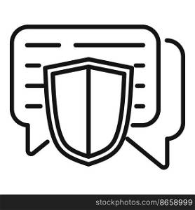 Chat privacy icon outline vector. Data information. Policy cyber. Chat privacy icon outline vector. Data information
