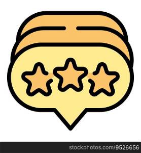 Chat review icon outline vector. Online report. Client business color flat. Chat review icon vector flat
