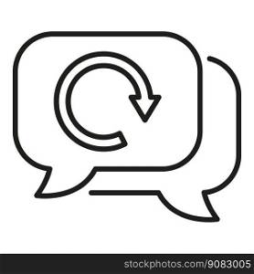 Chat service package icon outline vector. Return box. Delivery shop. Chat service package icon outline vector. Return box