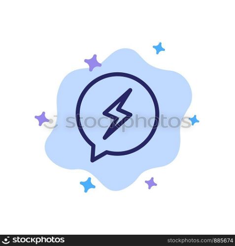 Chat, Sms, Chatting, Power Blue Icon on Abstract Cloud Background