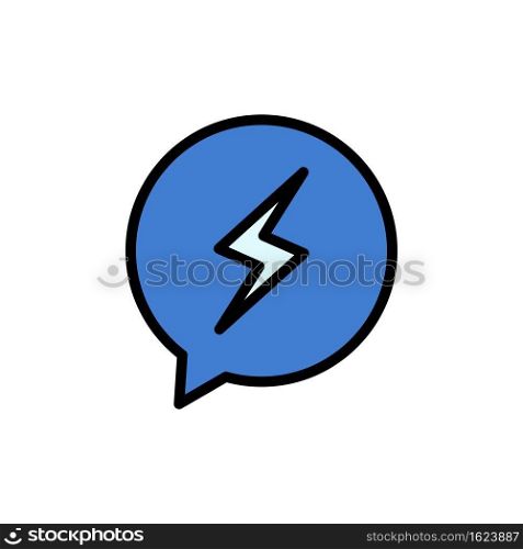 Chat, Sms, Chatting, Power  Flat Color Icon. Vector icon banner Template