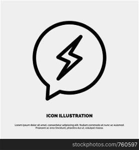 Chat, Sms, Chatting, Power Line Icon Vector