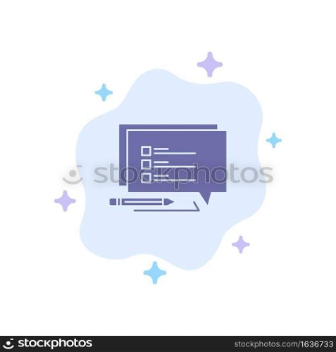 Chat, Sms, Message, Write Blue Icon on Abstract Cloud Background