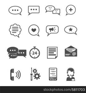 Chat social media communication apps and internet contact icon black set isolated vector illustration. Chat Icon Black