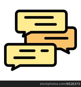 Chat speech icon outline vector. Speach election. Rhetoric oratory color flat. Chat speech icon vector flat