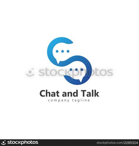 Chat Talk Speech Bubble Icon Vector Logo Template Design Illustration Vector