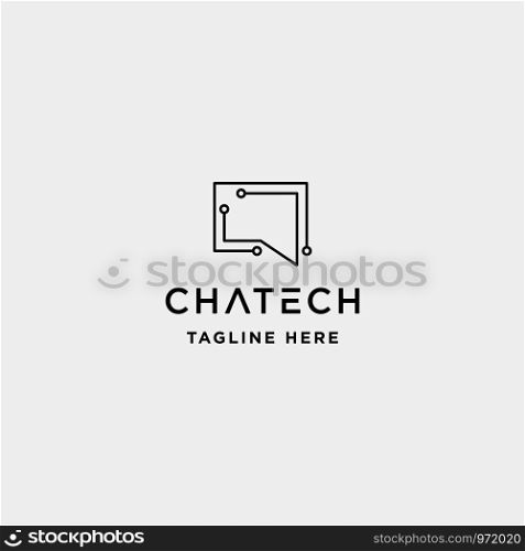 chat technology logo design vector talk internet symbol icon illustration. chat technology logo design vector talk internet symbol icon