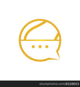 Chat tennis vector logo design. Tennis talk logo concept. 