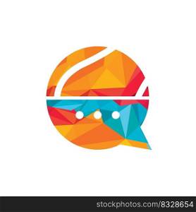 Chat tennis vector logo design. Tennis talk logo concept. 