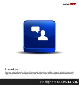Chat user icon - 3d Blue Button.