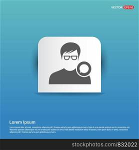 Chat user icon. - Blue Sticker button