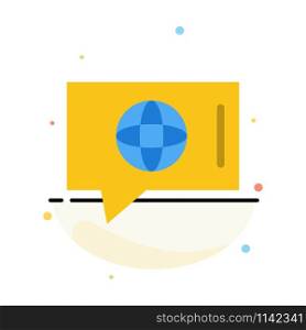 Chat, World, Technical, Service Abstract Flat Color Icon Template