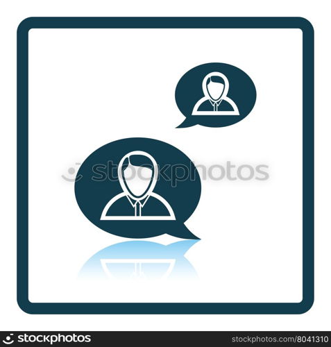 Chating businessmen icon. Shadow reflection design. Vector illustration.