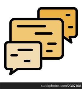Chatting icon. Outline chatting vector icon color flat isolated. Chatting icon color outline vector