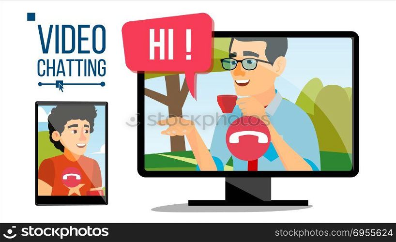 Chatting Vector. Conversation Online. Web Contact. Laptop. Bubble Speeches Messages. Isolated Flat Cartoon Illustration. Chatting Vector. Conversation Online. Web Contact. Laptop. Bubble Speeches Messages. Isolated Cartoon Illustration
