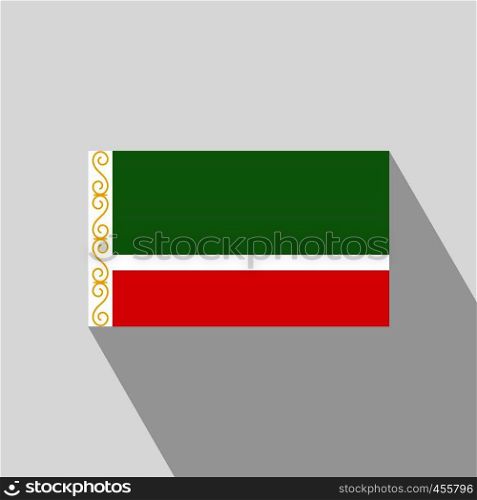 Chechen Republic flag Long Shadow design vector