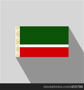 Chechen Republic flag Long Shadow design vector