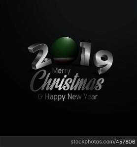 Chechen Republic of Lchkeria Flag 2019 Merry Christmas Typography. New Year Abstract Celebration background