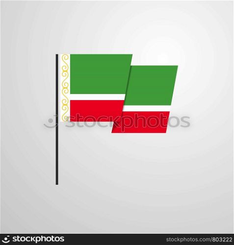 Chechen Republic waving Flag design vector
