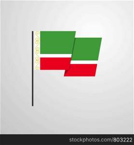 Chechen Republic waving Flag design vector