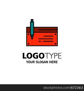 Check, Account, Bank, Banking, Finance, Financial, Payment Business Logo Template. Flat Color