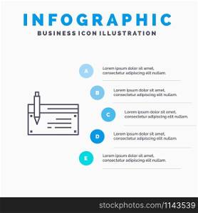 Check, Account, Bank, Banking, Finance, Financial, Payment Line icon with 5 steps presentation infographics Background