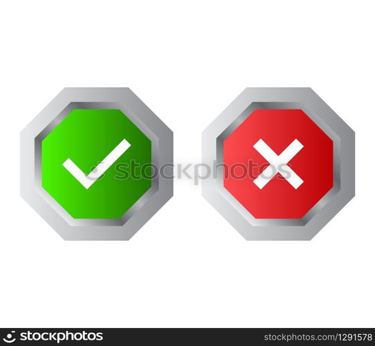 check and error button