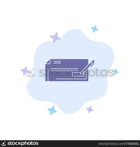 Check, Bank, Bank Check, Business, Finance, Money Blue Icon on Abstract Cloud Background