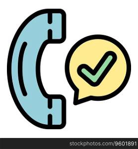 Check call icon outline vector. Form approved. Paper st&color flat. Check call icon vector flat