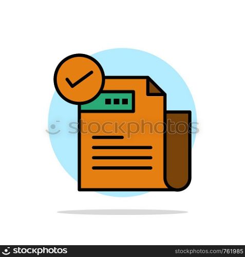 Check, Checklist, Feature, Featured, Features, Abstract Circle Background Flat color Icon