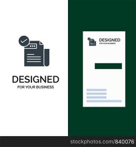 Check, Checklist, Feature, Featured, Features, Grey Logo Design and Business Card Template