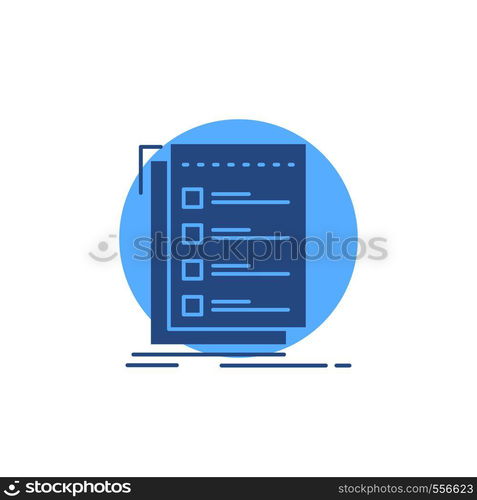 Check, checklist, list, task, to do Glyph Icon.. Vector EPS10 Abstract Template background