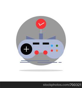 Check, controller, game, gamepad, gaming Flat Color Icon Vector