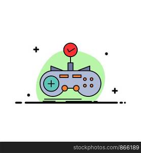 Check, controller, game, gamepad, gaming Flat Color Icon Vector