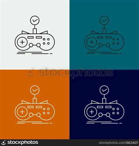 Check, controller, game, gamepad, gaming Icon Over Various Background. Line style design, designed for web and app. Eps 10 vector illustration. Vector EPS10 Abstract Template background