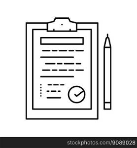 check document file line icon vector. check document file sign. isolated contour symbol black illustration. check document file line icon vector illustration