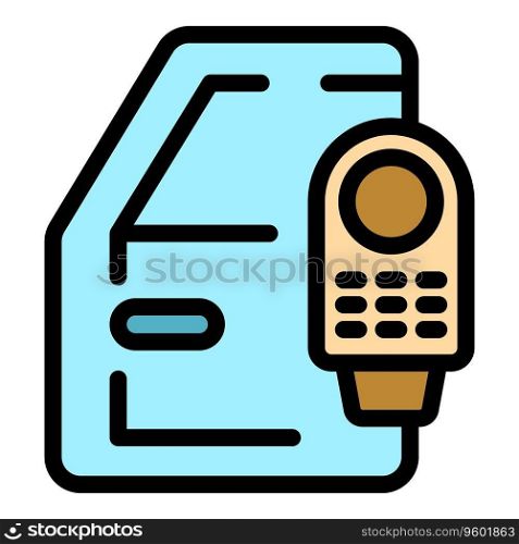 Check door paint icon outline vector. Car body. Auto service color flat. Check door paint icon vector flat