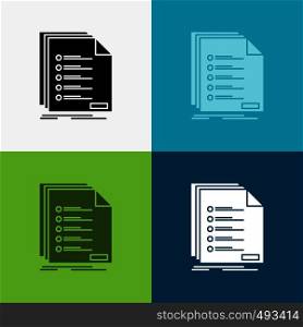 Check, filing, list, listing, registration Icon Over Various Background. glyph style design, designed for web and app. Eps 10 vector illustration. Vector EPS10 Abstract Template background